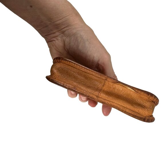 Vintage Fossil Kiss Lock Wallet Card Holder Change Purse Saddle - Picture 5 of 10